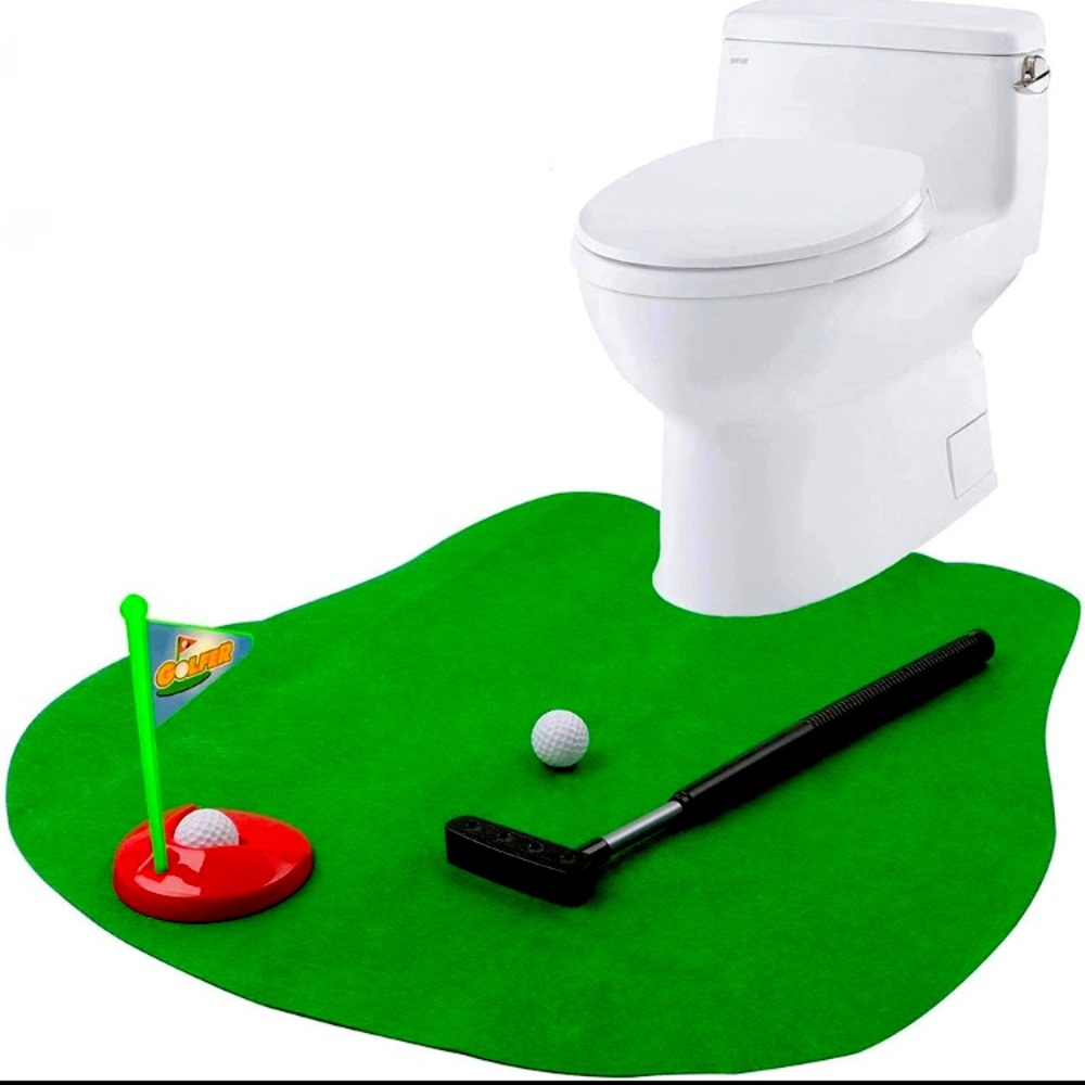 Fairly Odd Novelties Potty Putter 
Toilet Time Golf Game 
Green Bathroom Mat